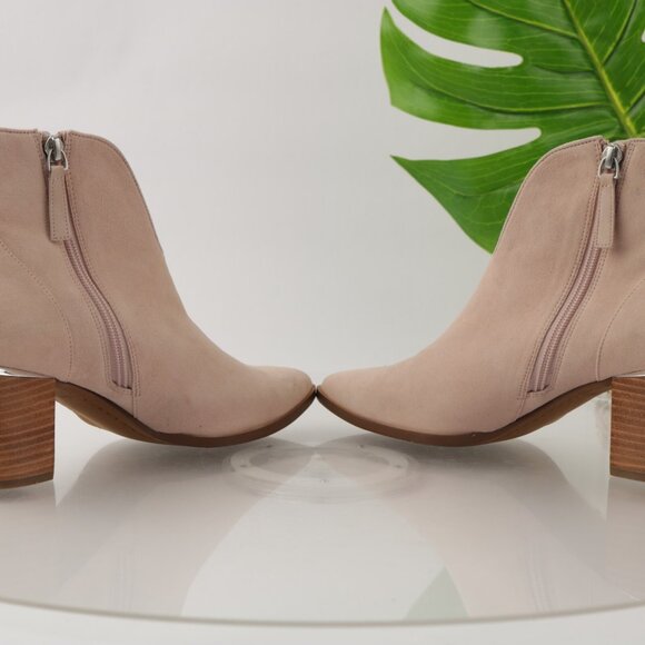 Linea Paolo Womens Westly Boot Size 8.5 Blush Suede Block Heel Pointed Bootie - Picture 6 of 12